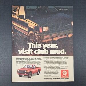 1987 Dodge Power‎ Ram 50 4x4 Truck Vintage Print Ad Chrysler Motors Garage Shop
